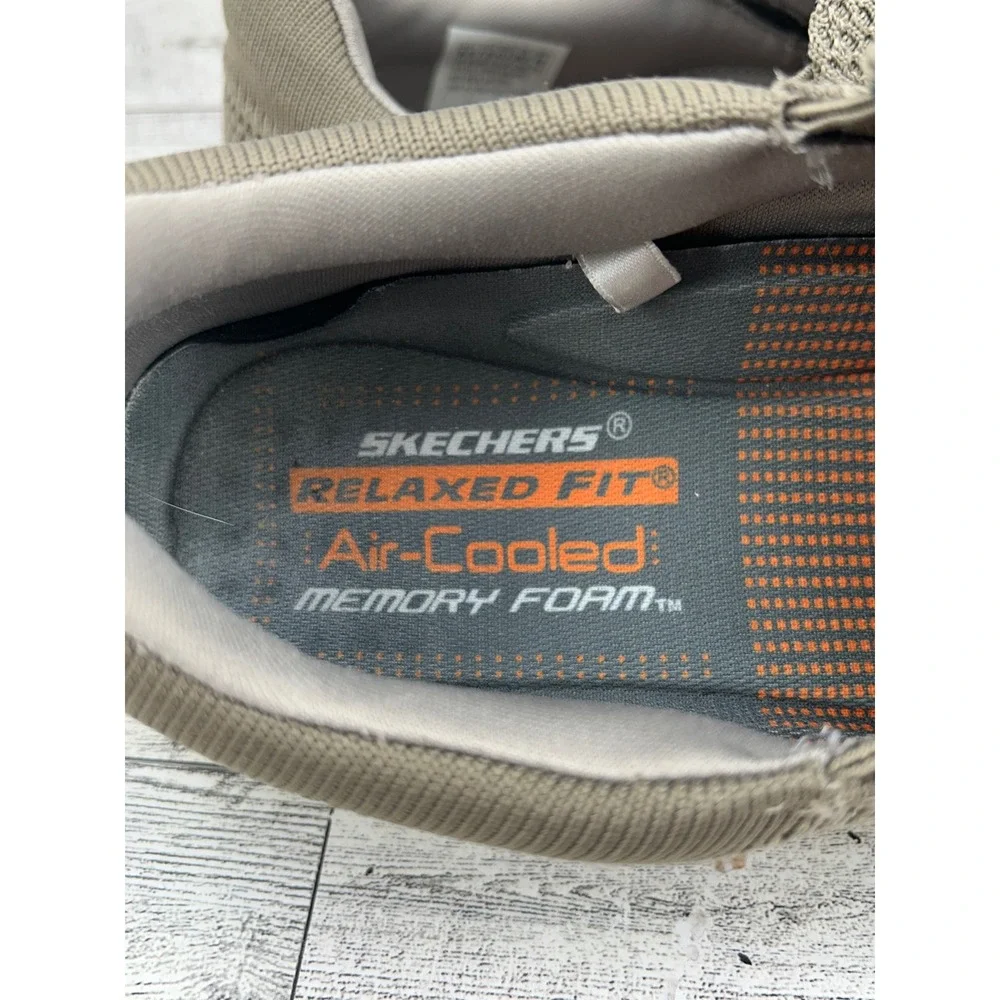 Skechers Relaxed Fit‎ 65086 Men Slip On Loafers Taupe Air Cooled Memory Foam 8.5